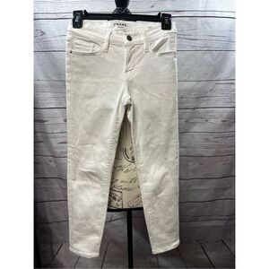 FRAME Le Skinny de Jeanne Crop‎ Jeans White Size 23 Skinny Fit Cropped